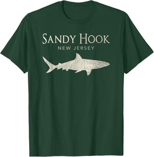 Retro Sandy Hook NJ Shark T-Shirt - T-Shirt | Forest
