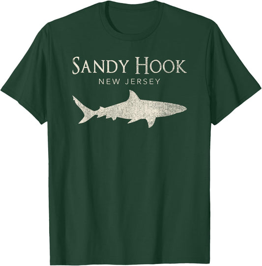 Retro Sandy Hook NJ Shark T-Shirt - T-Shirt | Forest