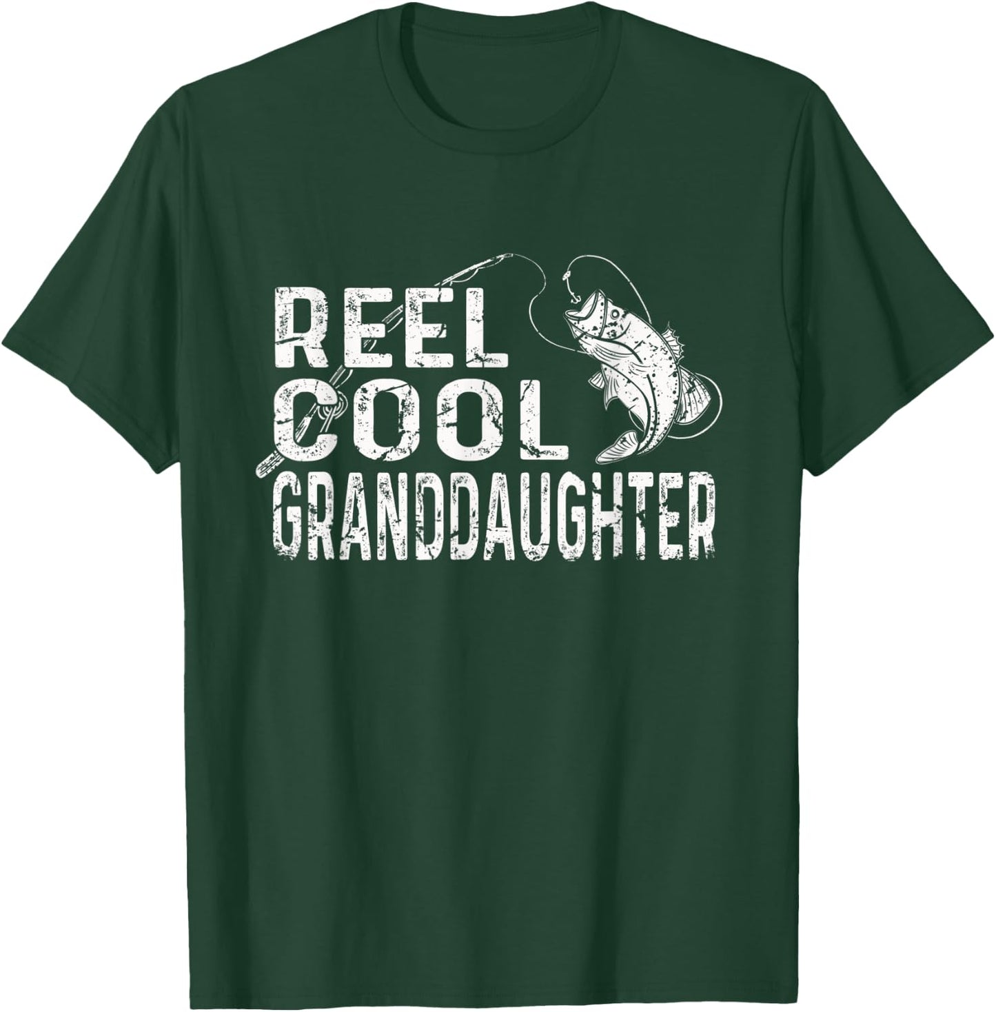Reel Cool Granddaughter Fishing Lover Gift Women Mother Day T-Shirt - T-Shirt | Forest