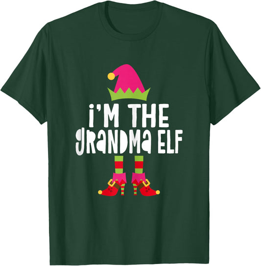 I'm The Grandma Elf Shirt Women Matching Christmas Elf T-Shirt - T-Shirt | Forest