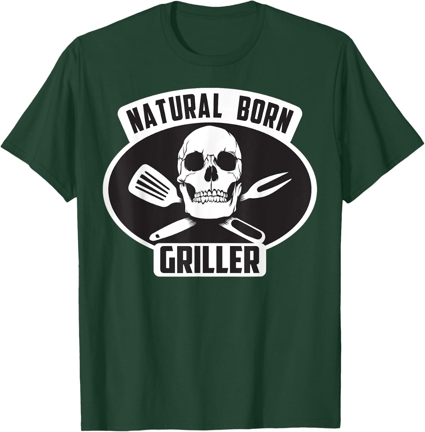Cool Natural Born Griller BBQ Gift Grill Master T-Shirt - T-Shirt | Forest