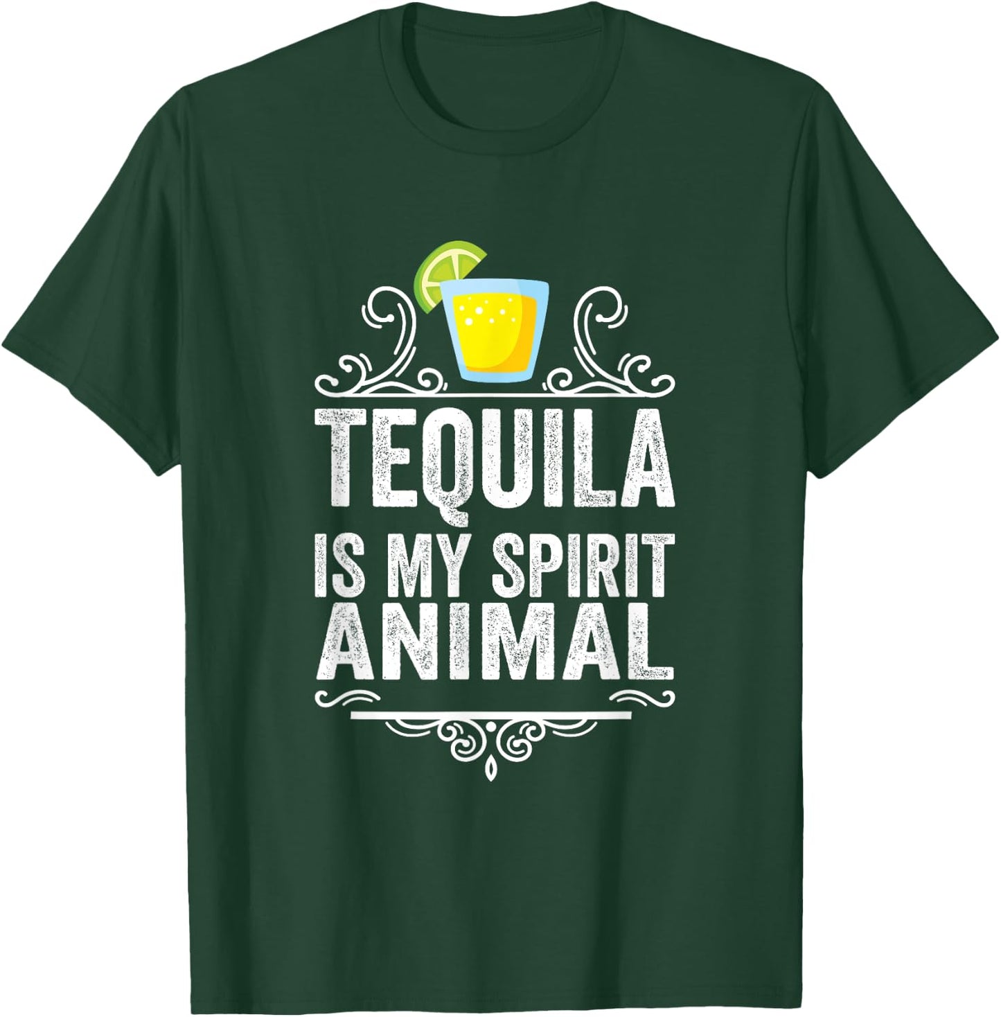Tequila Is My Spirit Animal Funny Alcohol Drinking Sarcastic T-Shirt - T-Shirt | Forest