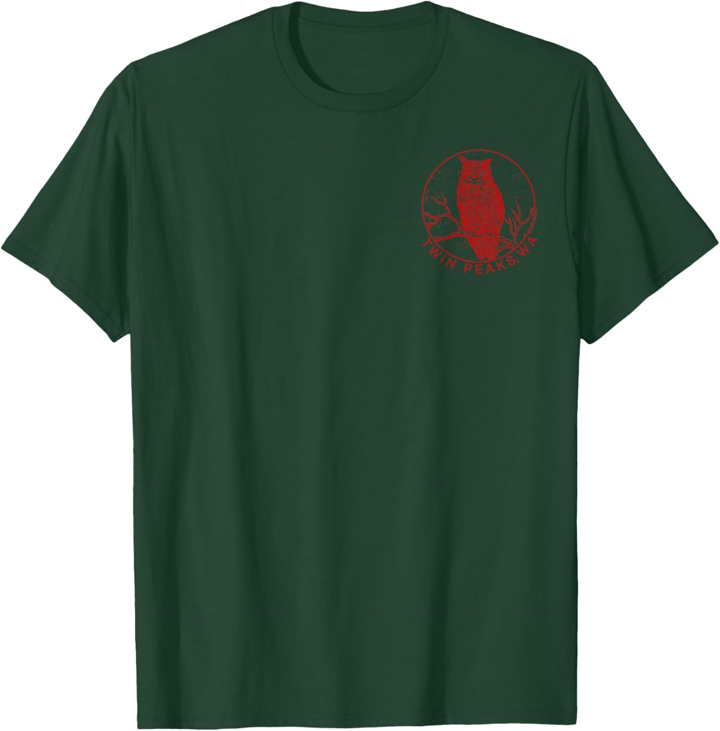 Twin Peaks an Owl is in The Tree Pocket Logo Graphic T-Shirt - T-Shirt | Forest