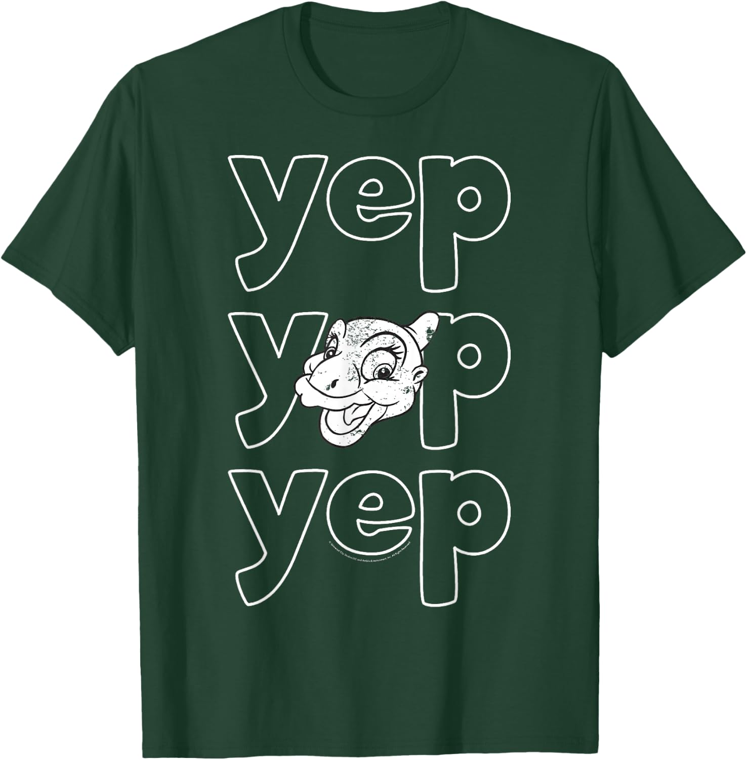Land Before Time Ducky Yep Bubble Text Quote T-Shirt - T-Shirt | Forest