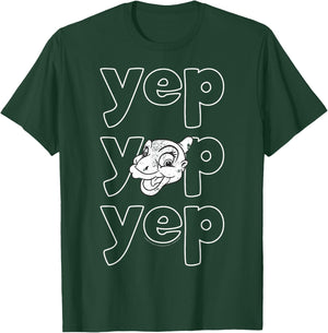 Land Before Time Ducky Yep Bubble Text Quote T-Shirt - T-Shirt | Forest