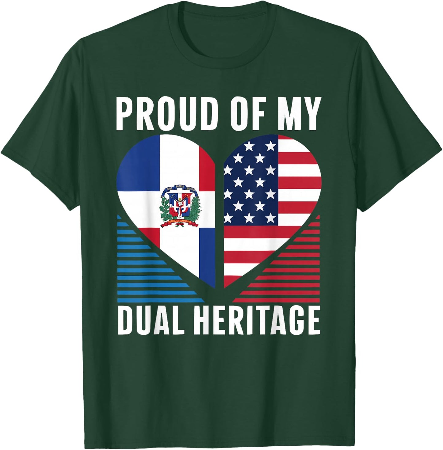 Half Dominican Half American USA Flag Dominican Republic T-Shirt - T-Shirt | Forest