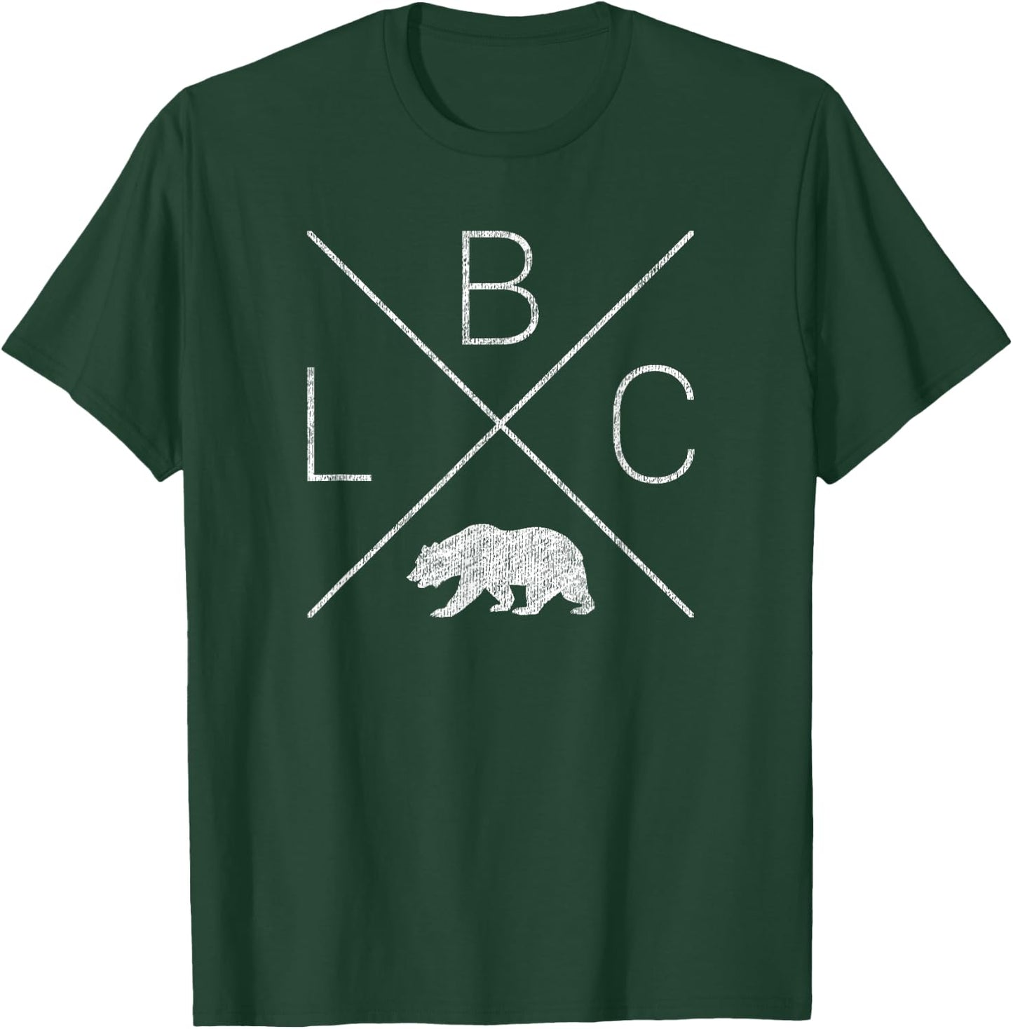 Long Beach California LBC Cross Design (distressed) T-Shirt - T-Shirt | Forest