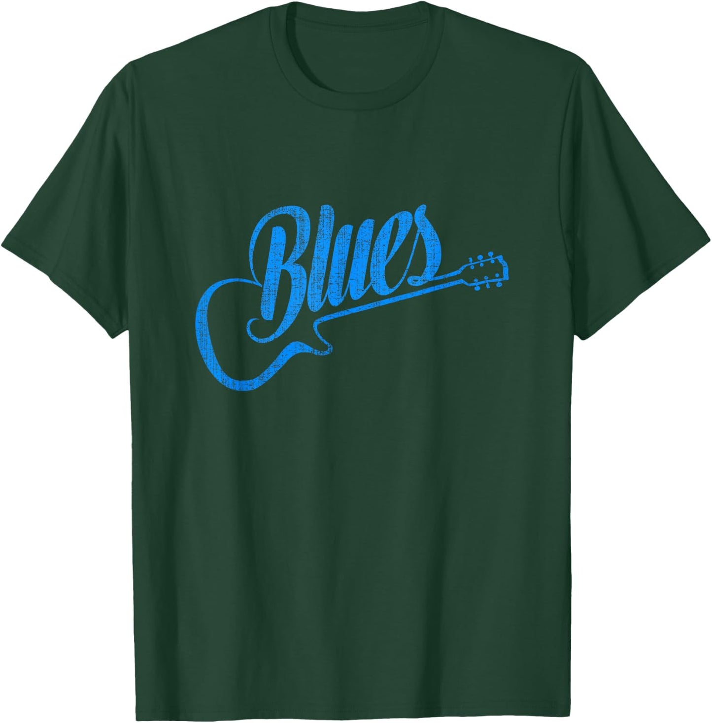 Blues Music Blue Guitar Vintage T-Shirt - T-Shirt | Forest