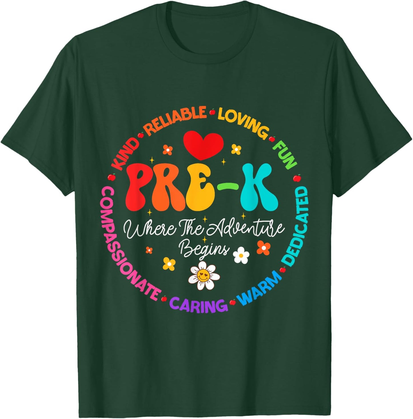 Pre-k Where the adventure begins Teacher 1st Day Of School T-Shirt - T-Shirt | Forest