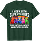 I Work With Superheroes Childhood Cancer Awareness Support T-Shirt - T-Shirt | Forest