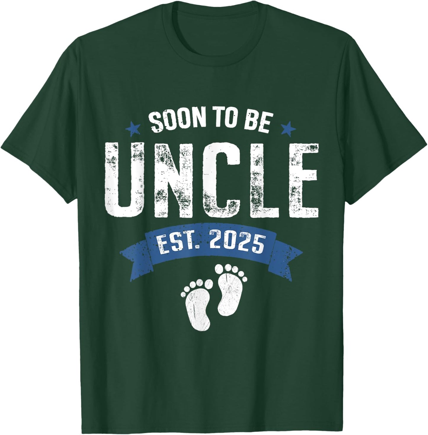 Soon To Be Uncle Est. 2025 Retro Pregnancy Announcement T-Shirt - T-Shirt | Forest