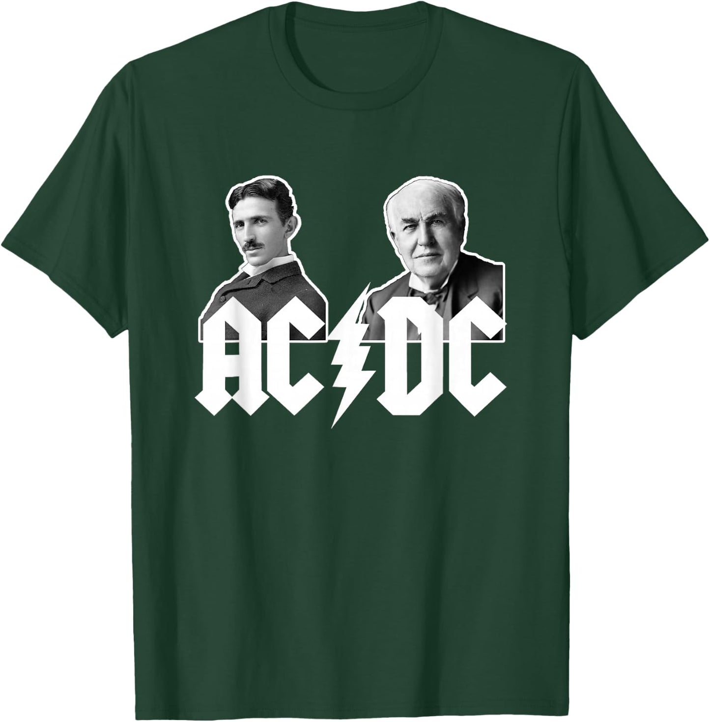 Alternating vs Direct Current: Nikola vs Edison T-Shirt - T-Shirt | Forest