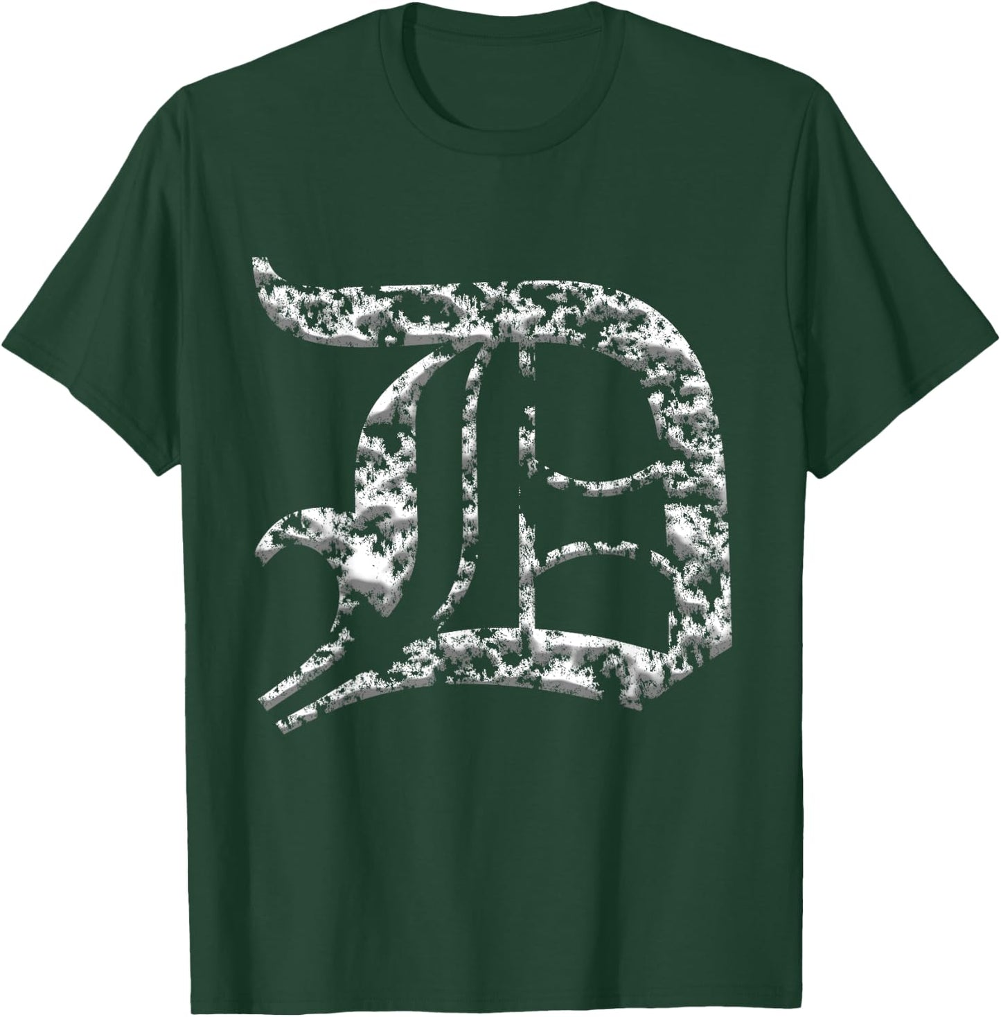 Distressed 3D Old English D for Detroit T-Shirt - T-Shirt | Forest