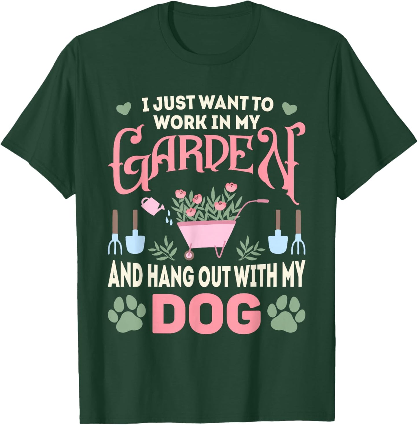 Plant Lover Dog Pet Lover Gardening Men Women Funny Gardener T-Shirt - T-Shirt | Forest
