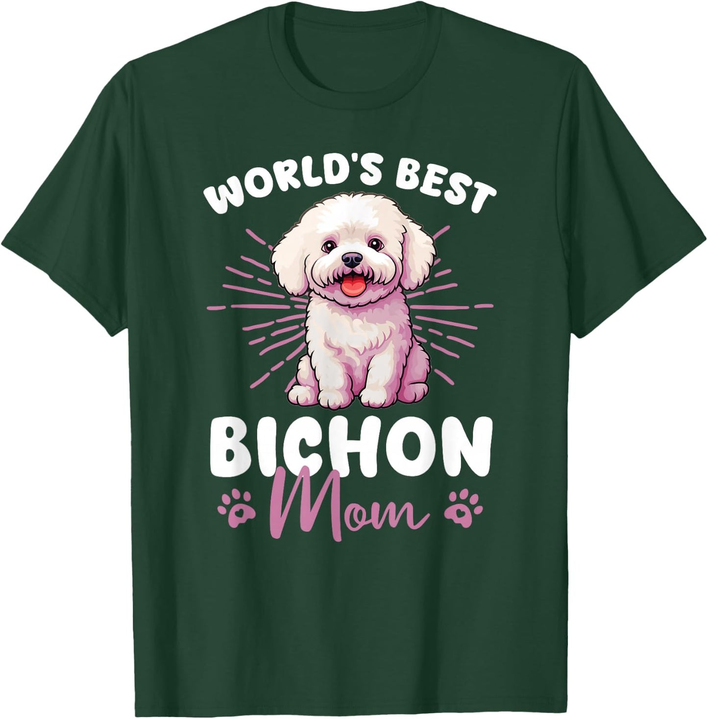 Bichon Frise Groovy World's Best Bichon Mom T-Shirt - T-Shirt | Forest