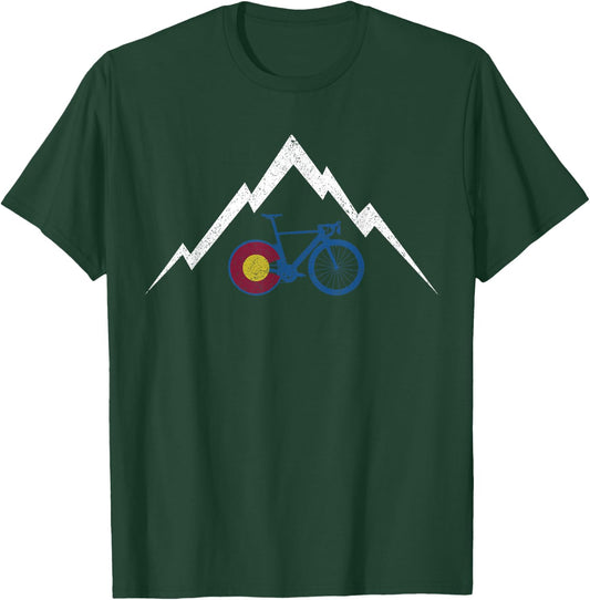 Colorado Bicycle Road Bike Mountain Bike Cyclist Gift T-Shirt - T-Shirt | Forest