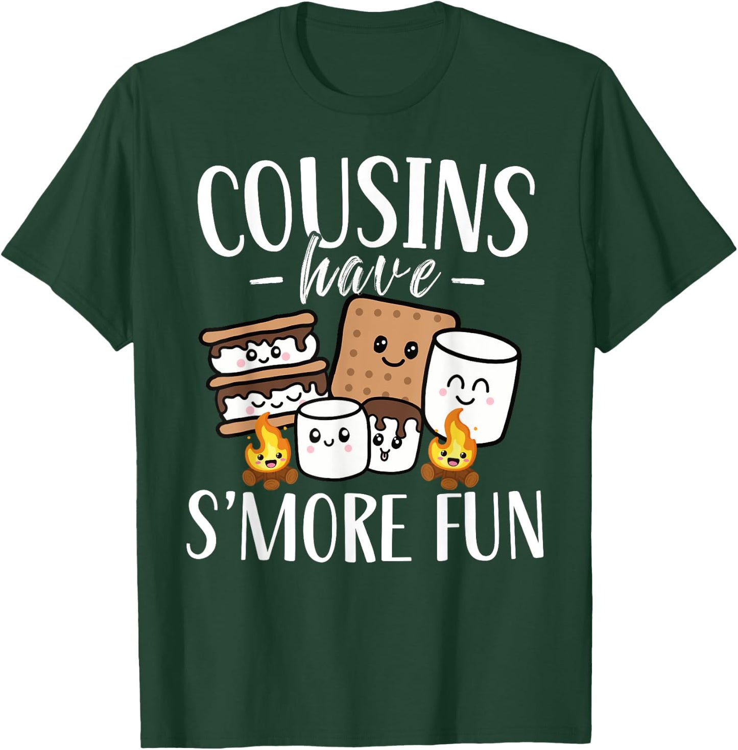 Cousins Have Smore Fun Funny Kawaii Smores Camping kids T-Shirt - T-Shirt | Forest