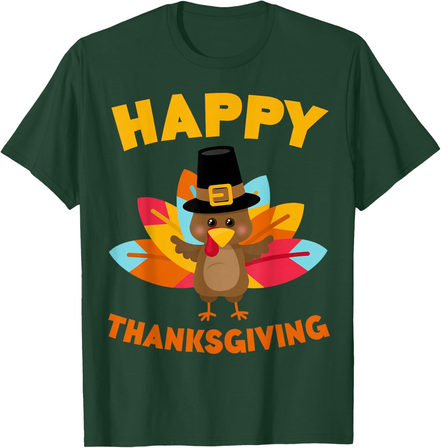 Happy Thanksgiving Shirt Adult Kids Thanksgiving Day T-Shirt - T-Shirt | Forest