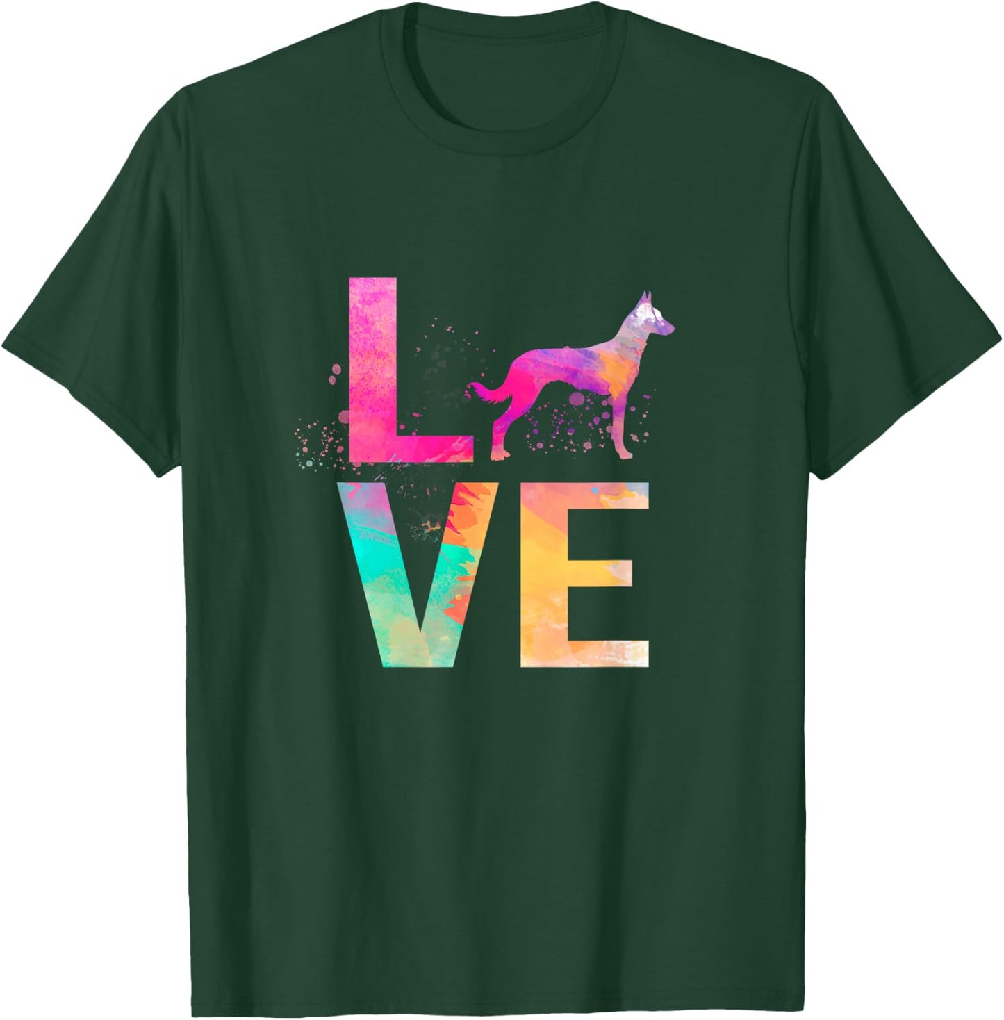 Colorful Belgian Malinois Dog Mom Gifts Belgian Malinois T-Shirt - T-Shirt | Forest