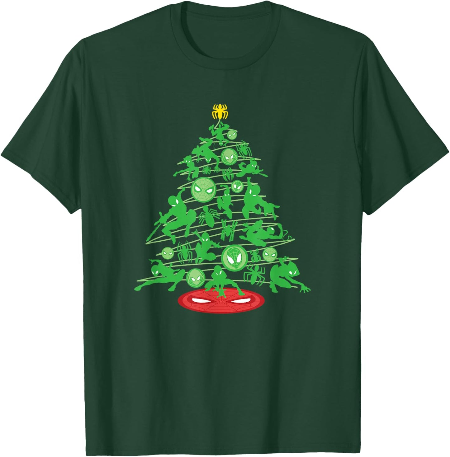 Marvel Spider-Man Christmas Tree Holiday T-Shirt - T-Shirt | Forest
