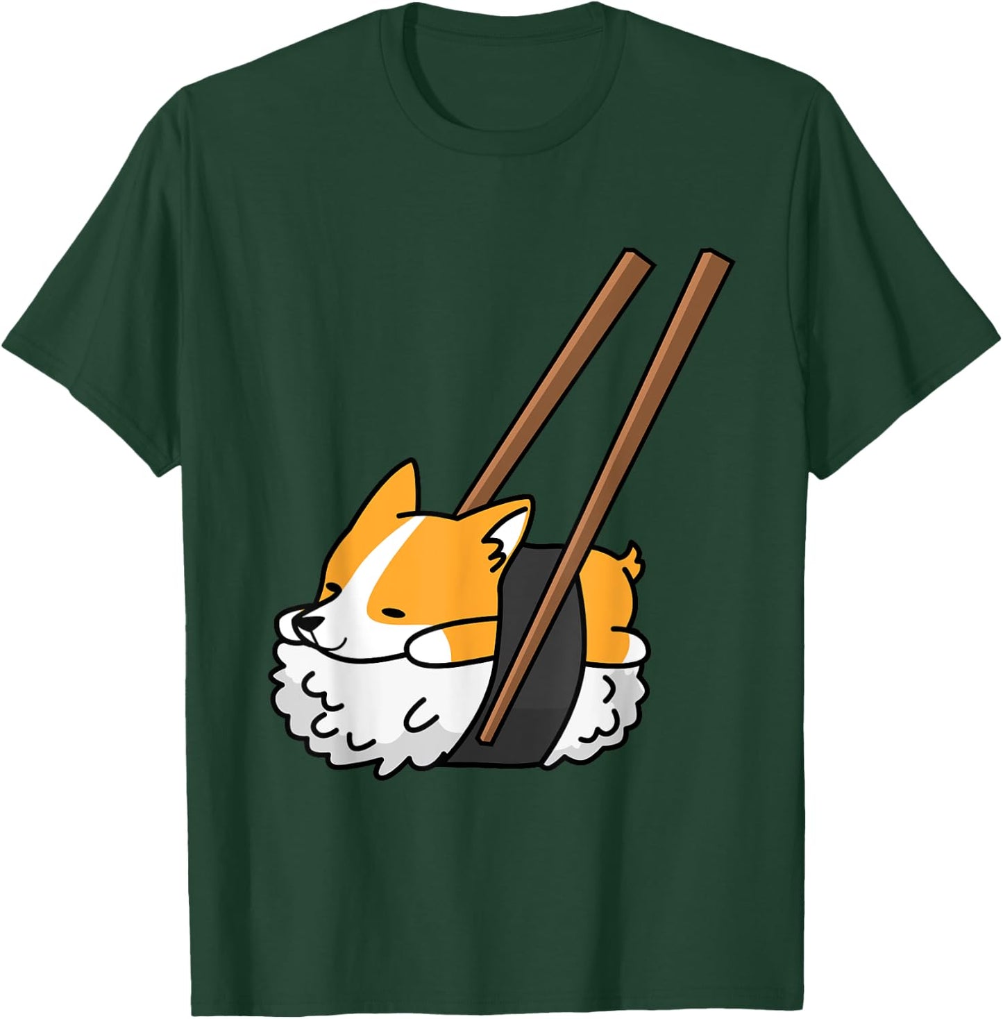 Sushi Corgi Funny Dog Shirt Men Women Girls Kids T-Shirt - T-Shirt | Forest