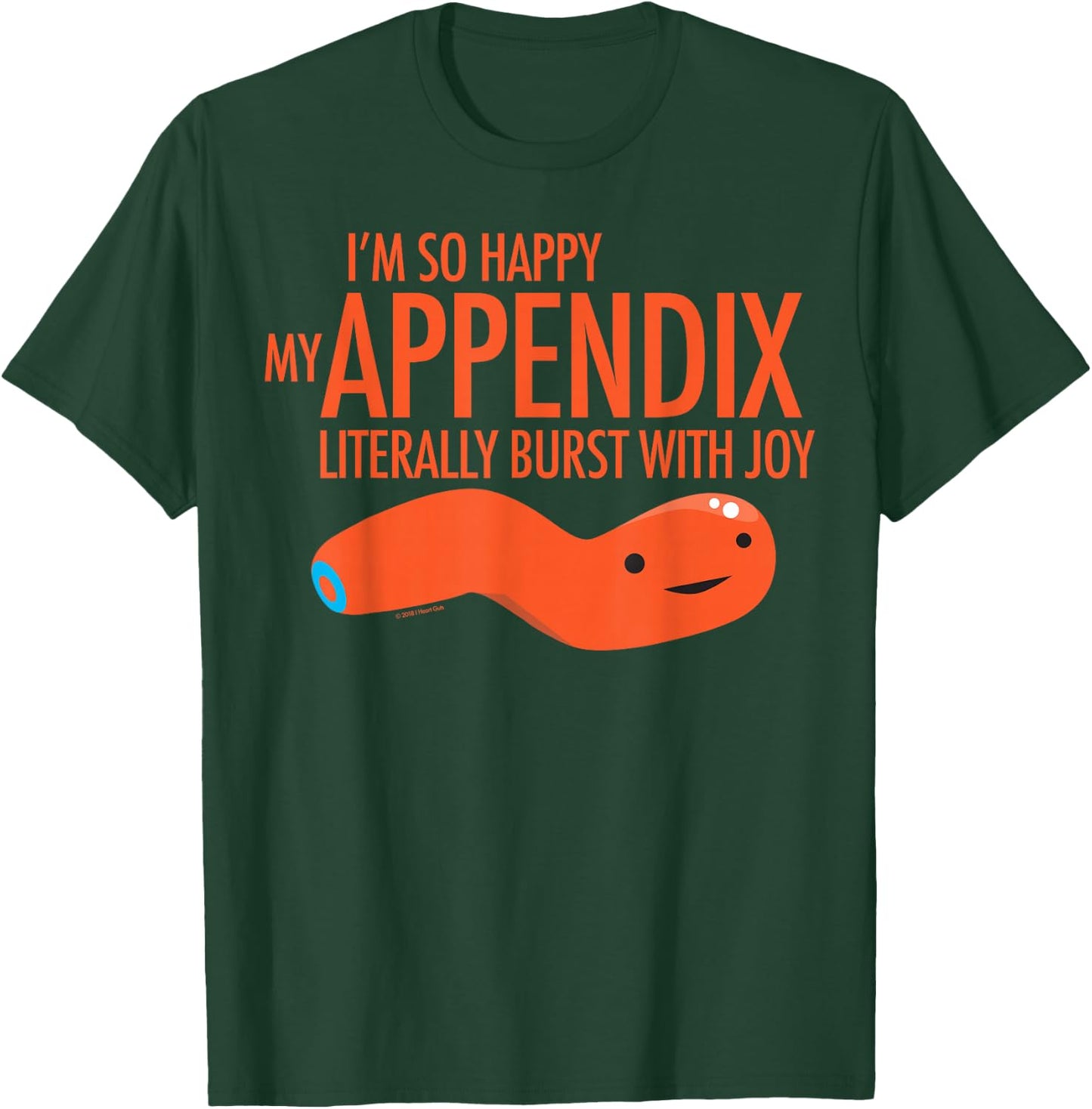 I Heart Guts Cute Appendix Funny Appendectomy Appendicitis Humor Design T-Shirt - T-Shirt | Forest