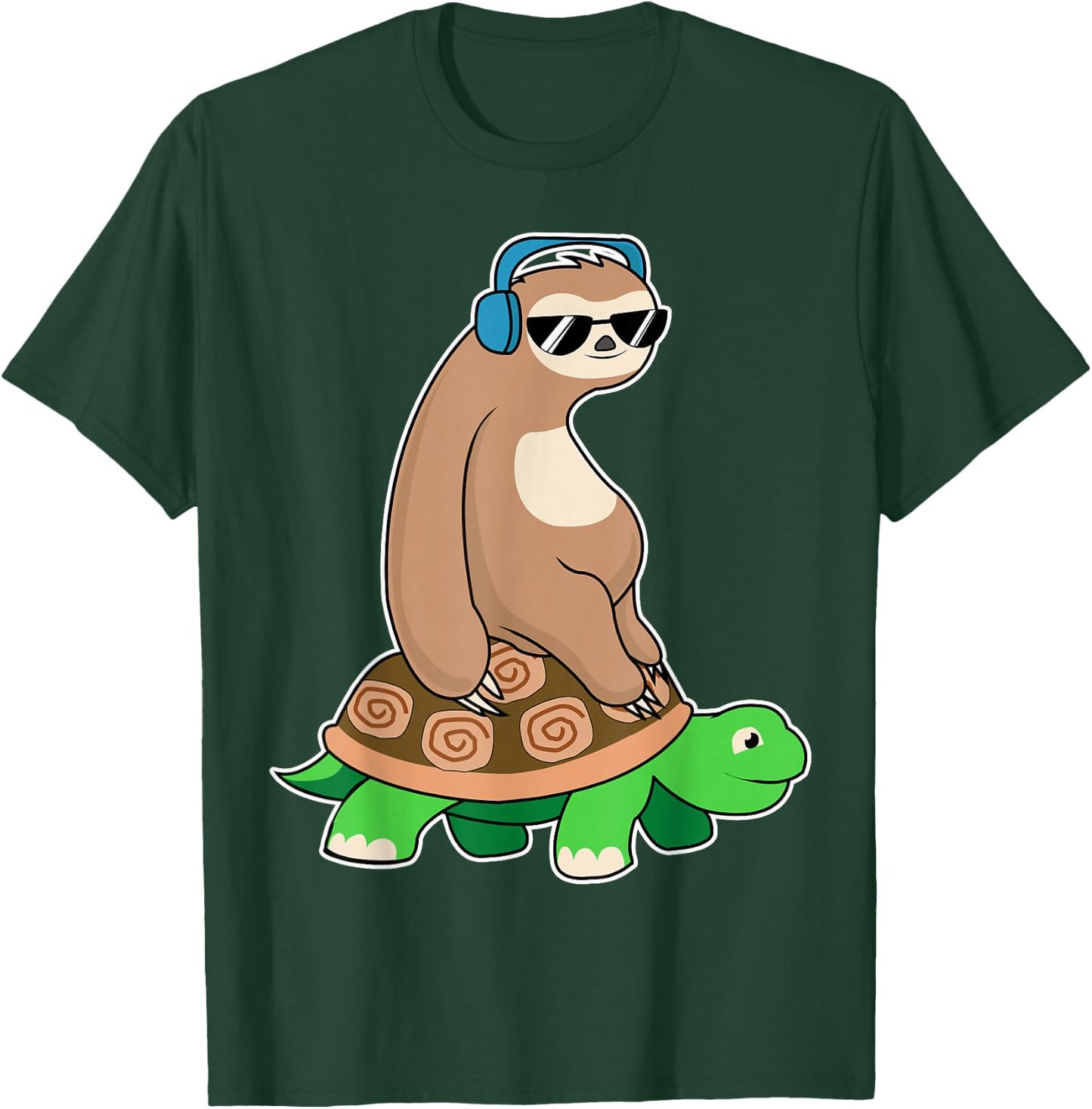 Sloth Riding Turtle - Lazy Sloth T Shirt Gift T-Shirt - T-Shirt | Forest