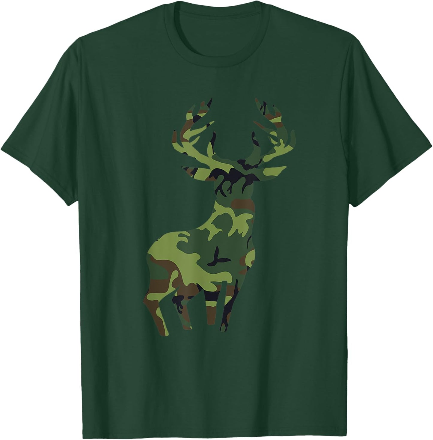 Camouflage Deer Wild Animal Hunter Hunting Season Camo Hunting T-Shirt - T-Shirt | Forest