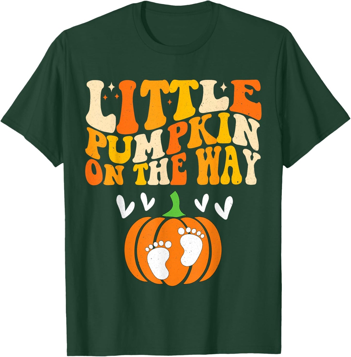 Little Pumpkin On The Way Halloween Pregnancy Announcement T-Shirt - T-Shirt | Forest