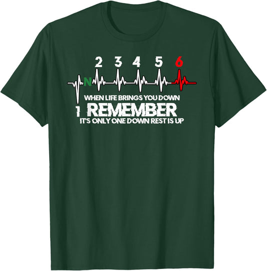 Funny Motorcycle Biker 1N23456 Bike Gear Shift Gift T-Shirt - T-Shirt | Forest