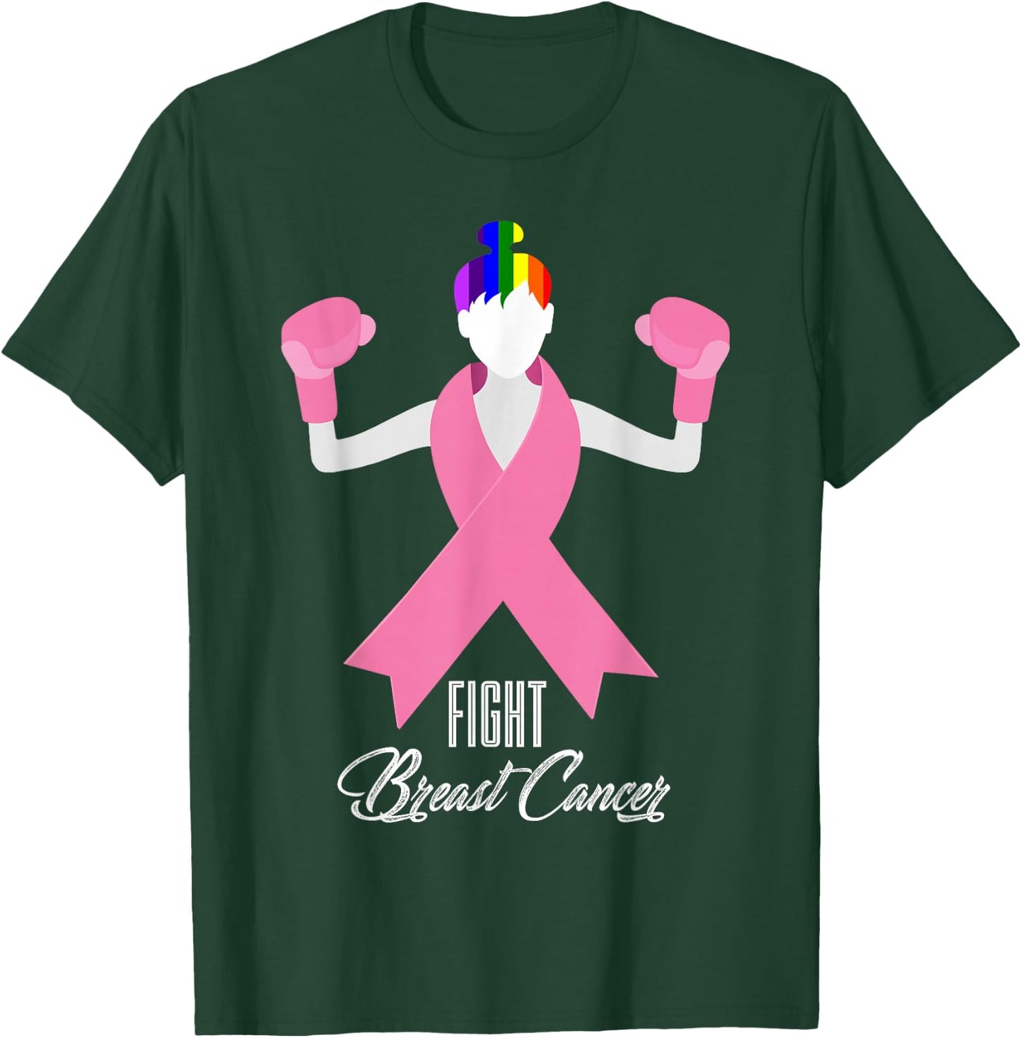 LBGT Fight Breast Cancer | Gay Cancer T-Shirt - T-Shirt | Forest