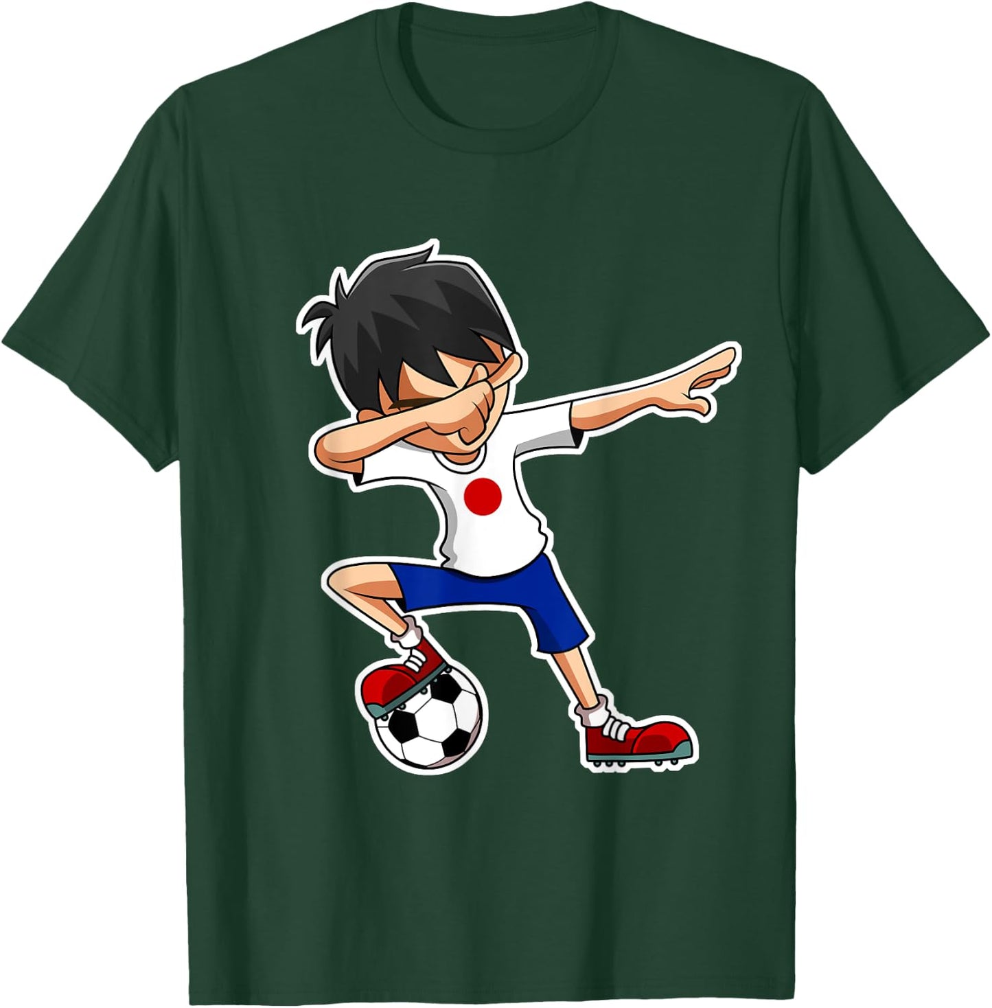 Dabbing Soccer Boy Japan Shirt, Japanese Flag Jersey T-Shirt - T-Shirt | Forest