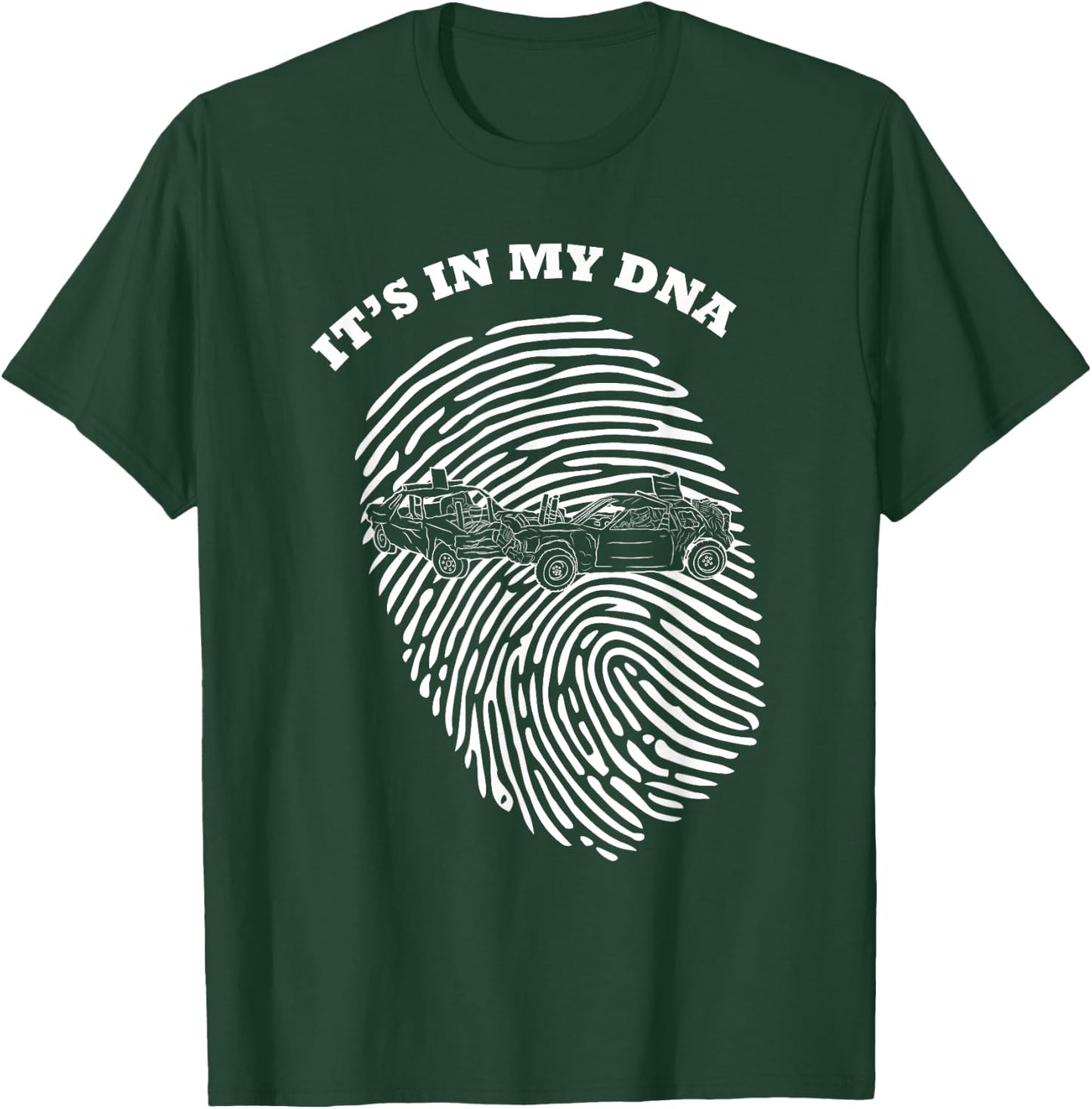 It's In My DNA Demolition Derby Racer Fingerprint Fans Retro T-Shirt - T-Shirt | Forest