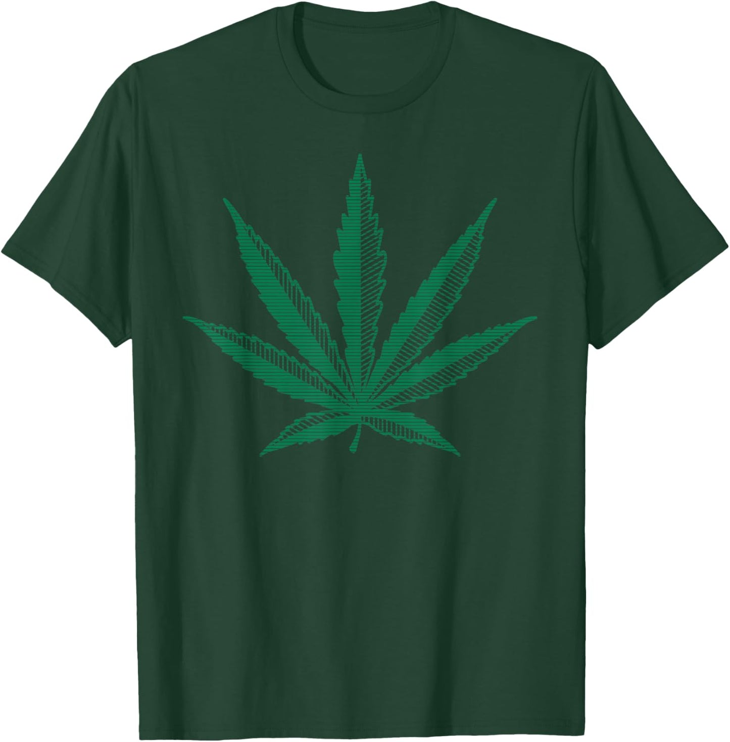 Vintage Pot Leaf Marijuana Hemp Green Graphic Art T-Shirt - T-Shirt | Forest