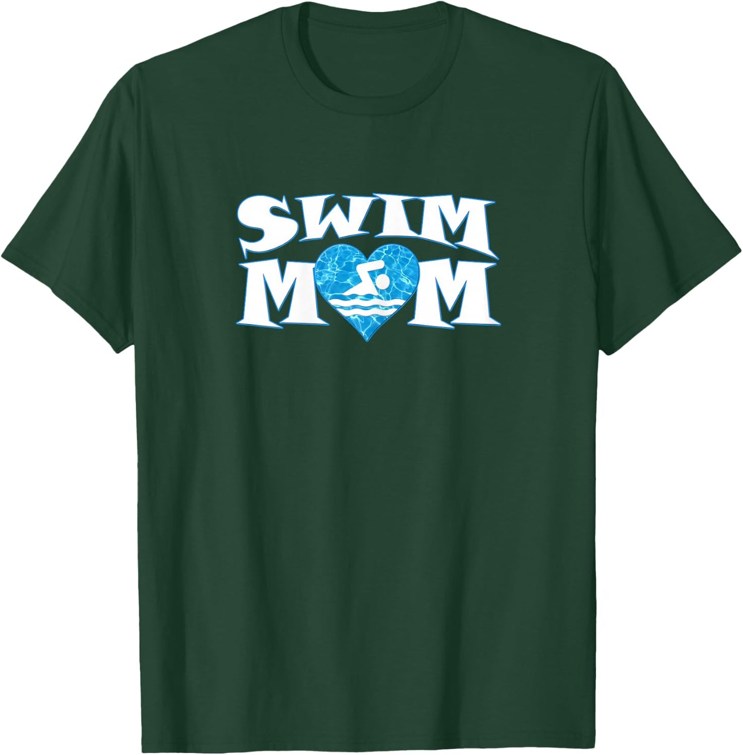 Swim Mom Heart Shaped Pool Water Swimmer Swimming & Diving T-Shirt - T-Shirt | Forest