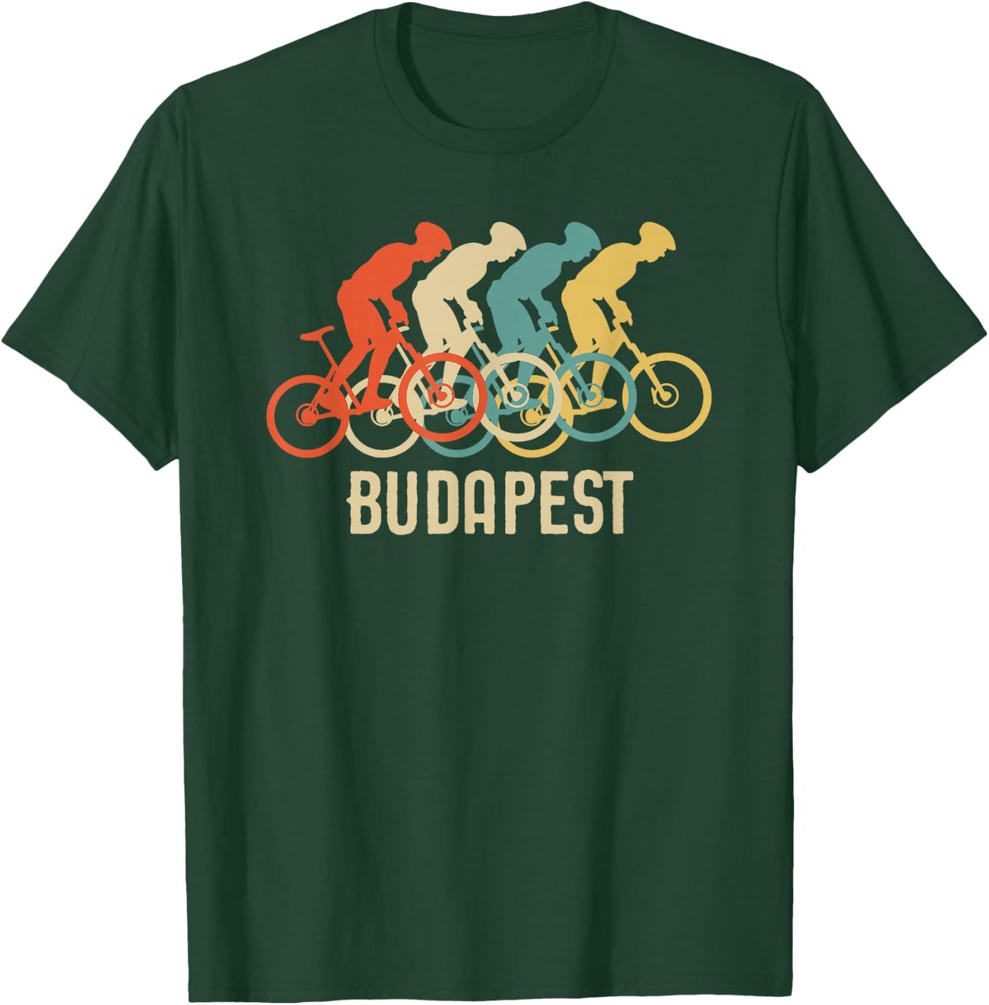 Retro Vintage Bike Budapest T Shirt T-Shirt - T-Shirt | Forest