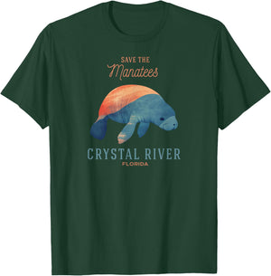 Crystal River Florida FL Vacation Save the Manatees Souvenir T-Shirt - T-Shirt | Forest