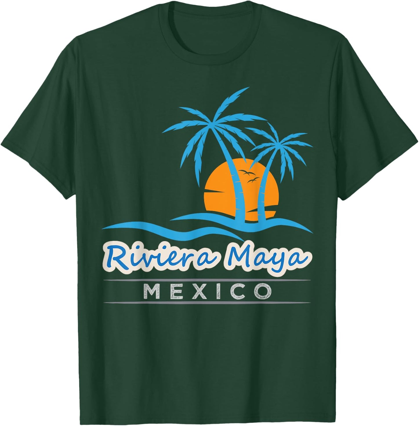 Riviera Maya Beach Shirt - Sunset Mexico Riviera Maya Beach Men Women Kids T-Shirt - T-Shirt | Forest