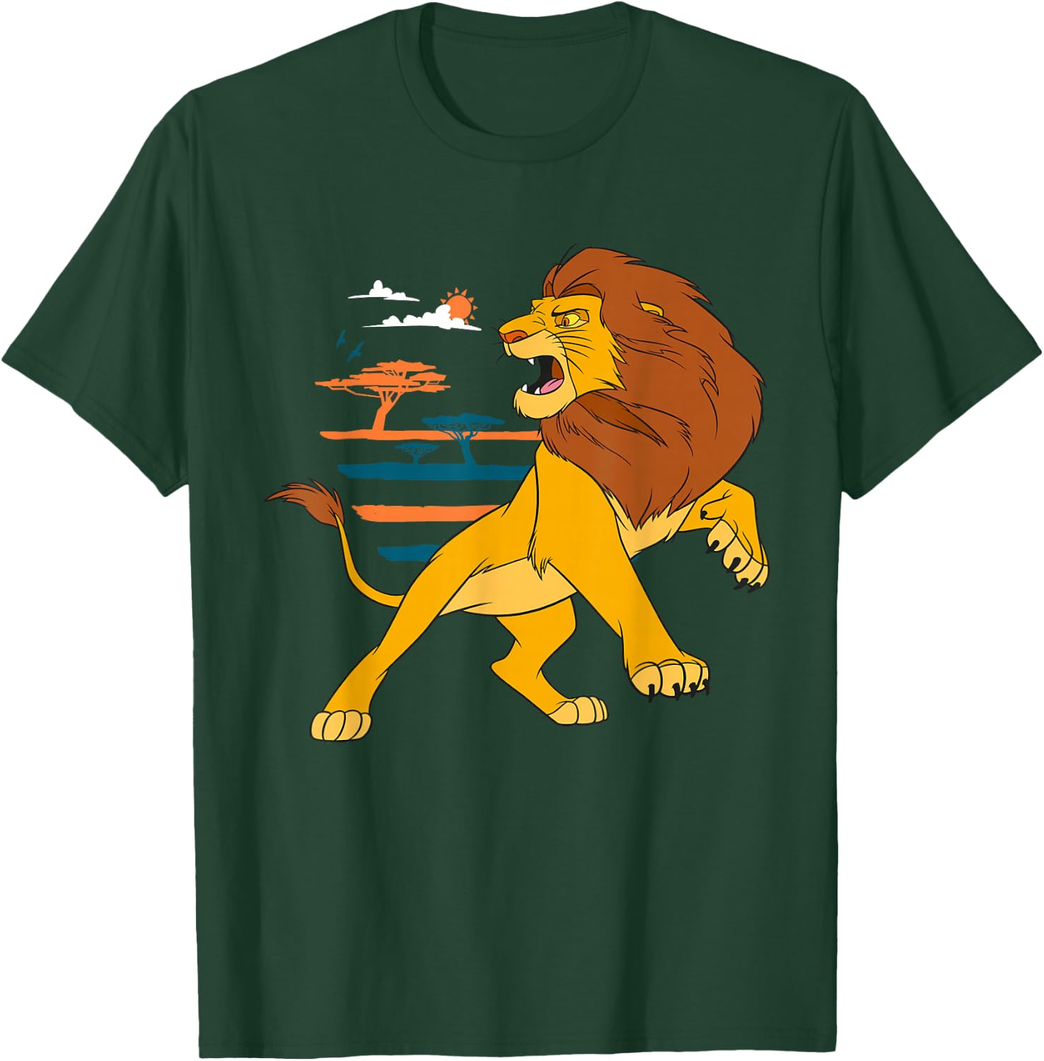Disney The Lion King Adult Simba Roaring Pride Lands T-Shirt - T-Shirt | Forest