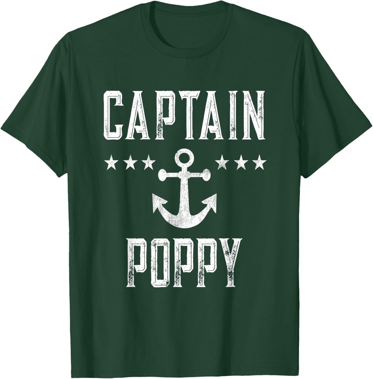 Vintage Captain Poppy - Personalized Family Cruise Boating T-Shirt - T-Shirt | Forest