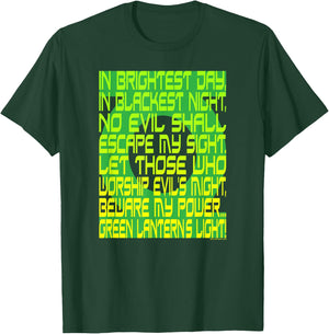 DC Comics Green Lantern Oath Black T-Shirt - T-Shirt | Forest
