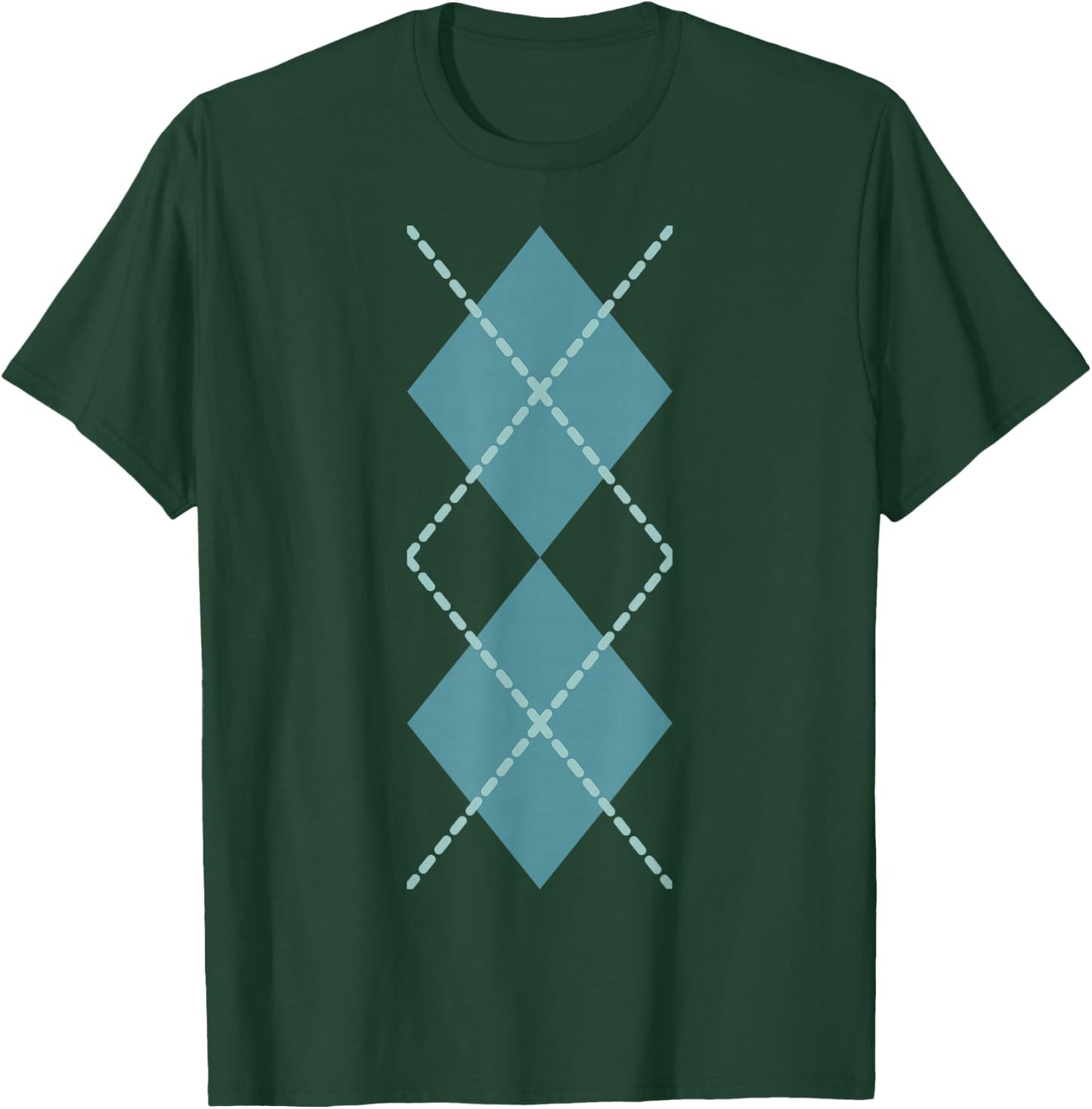 Suncookiez Retro Rockabilly Turquoise Argyle - Women's Classic Fit - Black - Small T-Shirt - T-Shirt | Forest