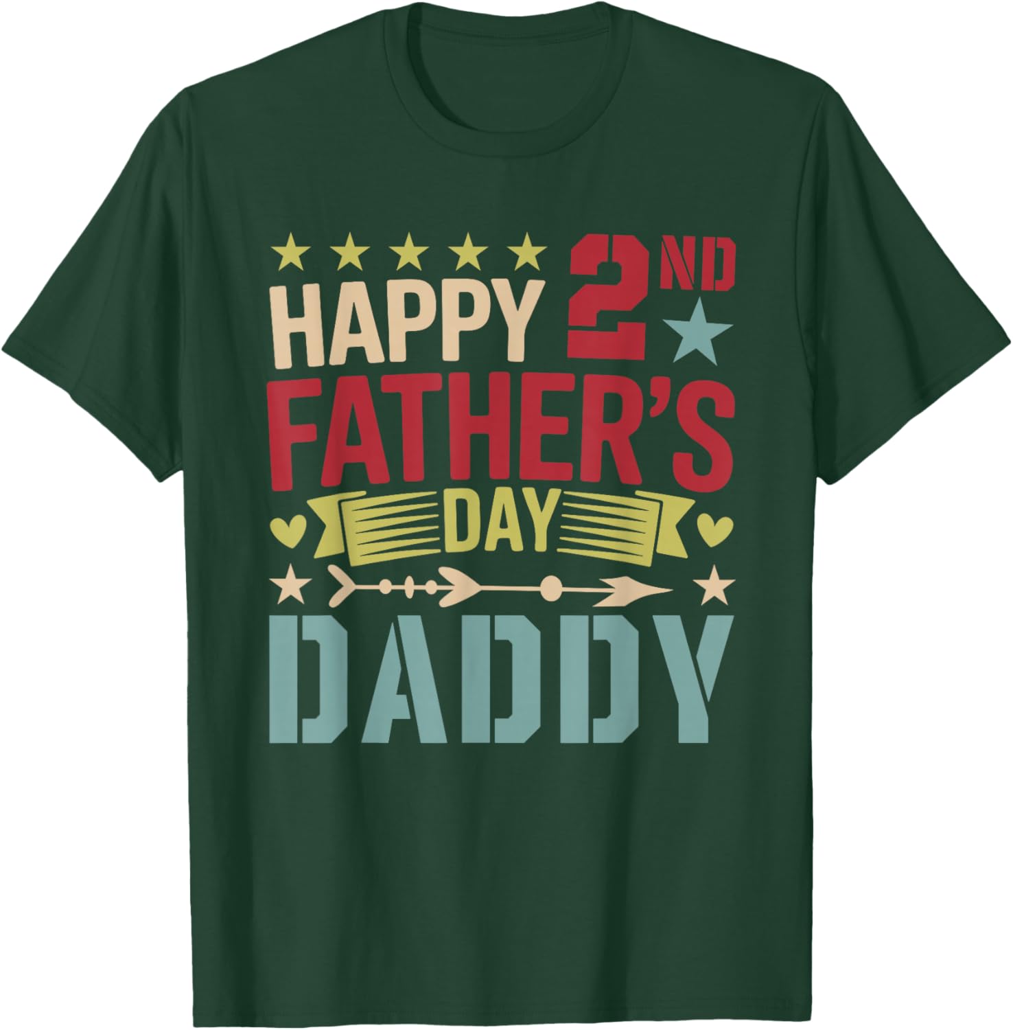 Vintage Happy 2nd Father's Day Daddy Proud Family Lover Kids T-Shirt - T-Shirt | Forest
