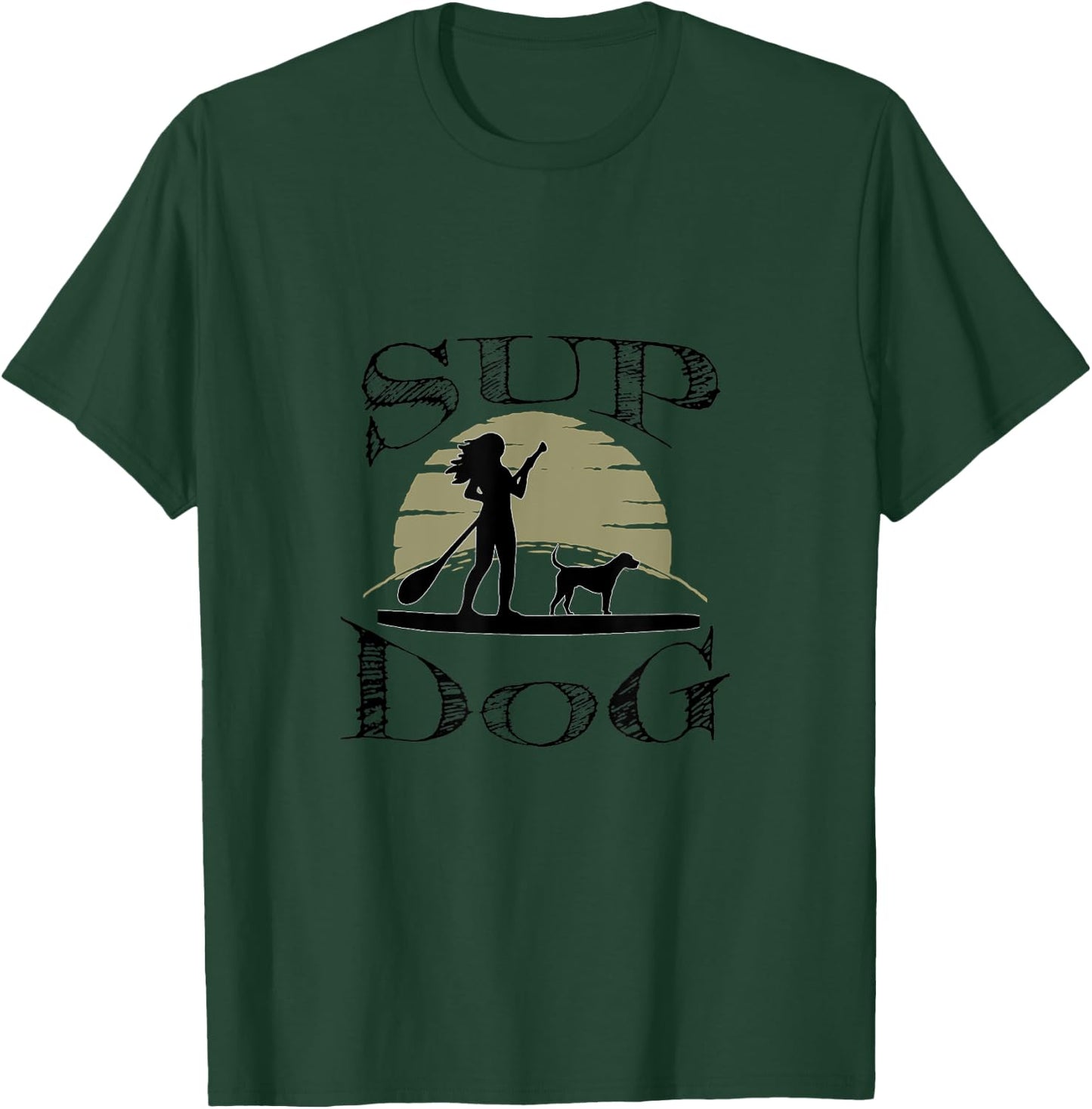 SUP Dog Standup Paddle Board T-Shirt - T-Shirt | Forest