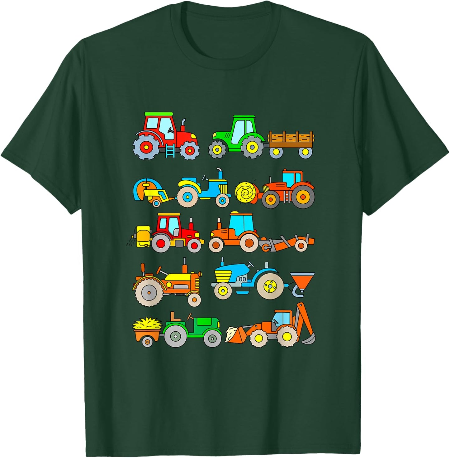 Tractor Toddler Boys Kids Farm T-Shirt - T-Shirt | Forest