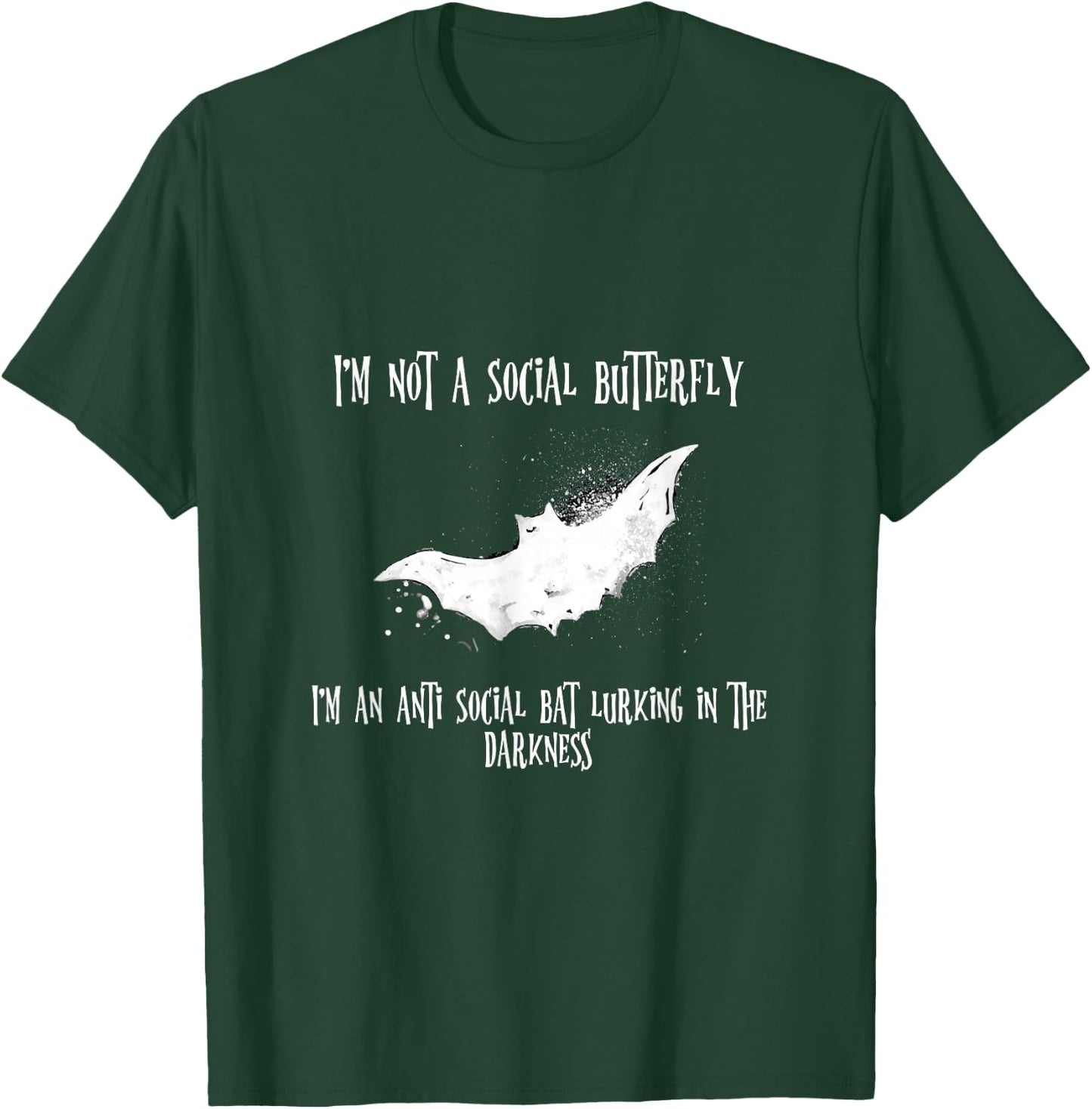 Spooky Gothic with Vampire Bat for Anti Social Emo T-Shirt - T-Shirt | Forest