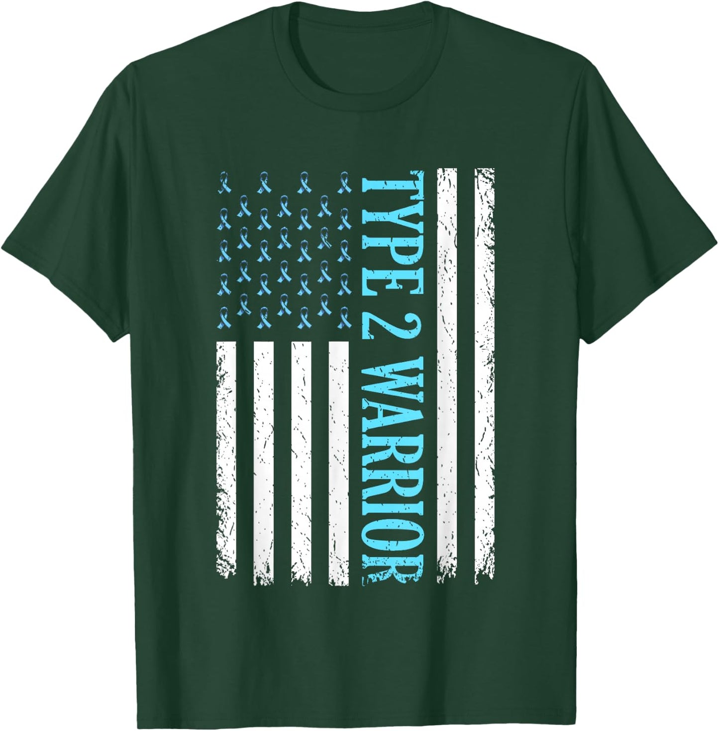 Type 2 Warrior Diabetes Awareness Diabetic Gifts Men Women T-Shirt - T-Shirt | Forest