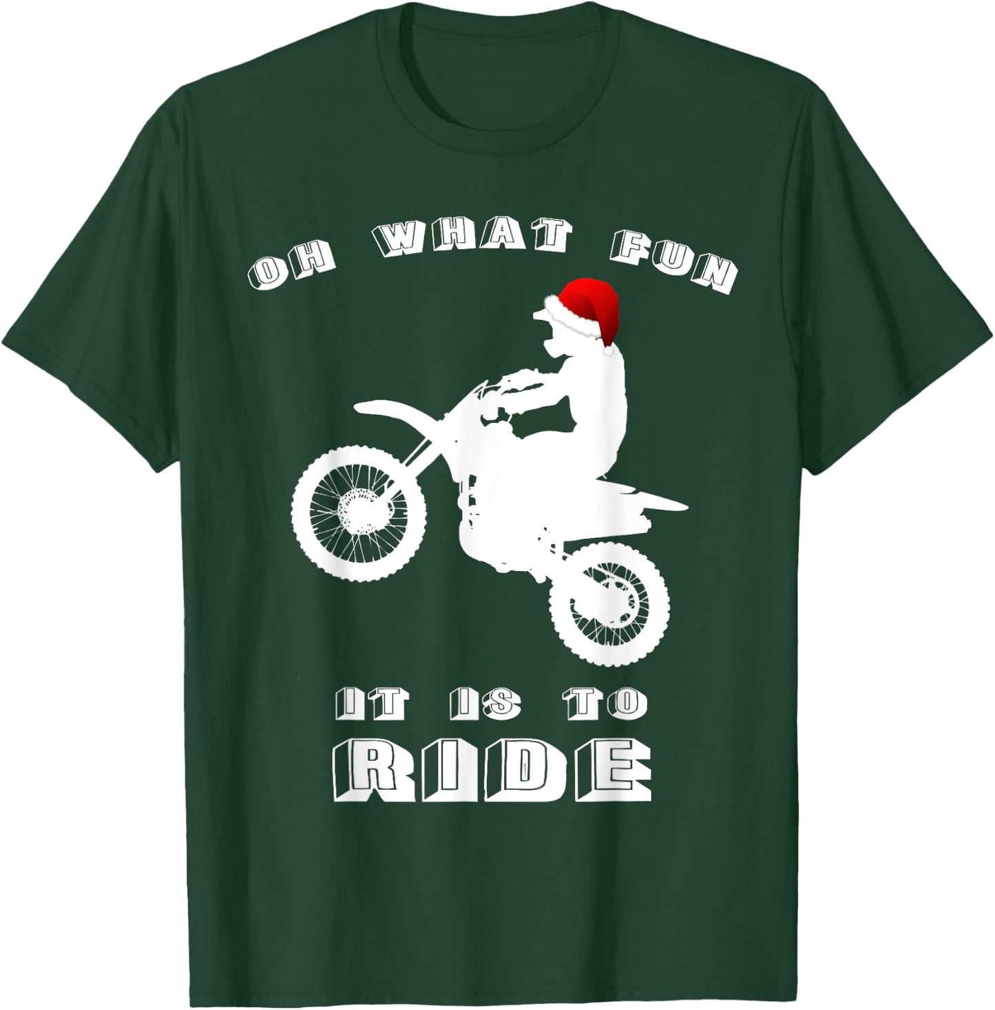 Dirt Bike Christmas Shirt - Xmas Dirtbike Motocross T-Shirt - T-Shirt | Forest