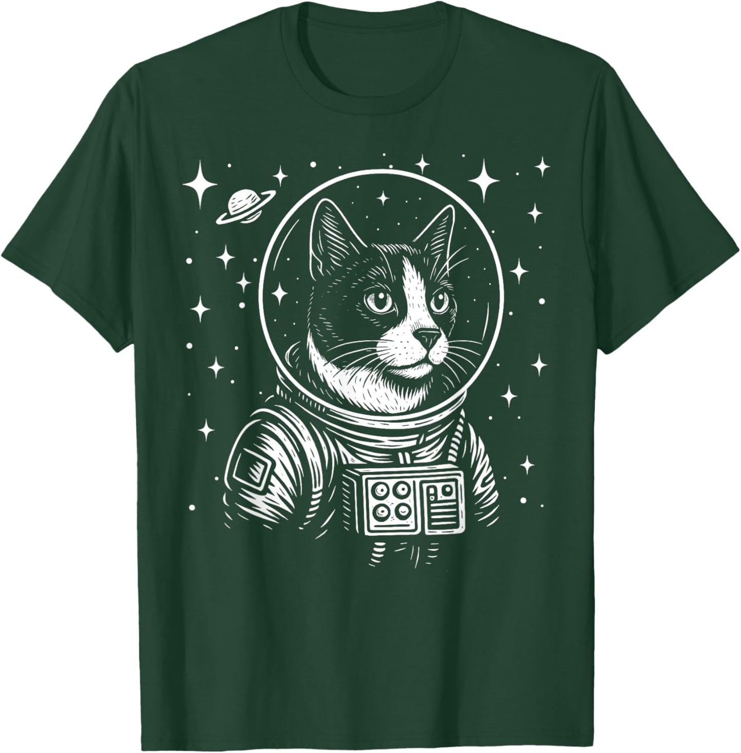 Astronaut Tuxedo Cat Space Galaxy Cat Lovers T-Shirt - T-Shirt | Forest