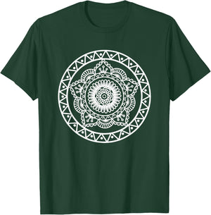 Prana Art Sacred Geometry Vibration Yoga Mandala T-Shirt - T-Shirt | Forest